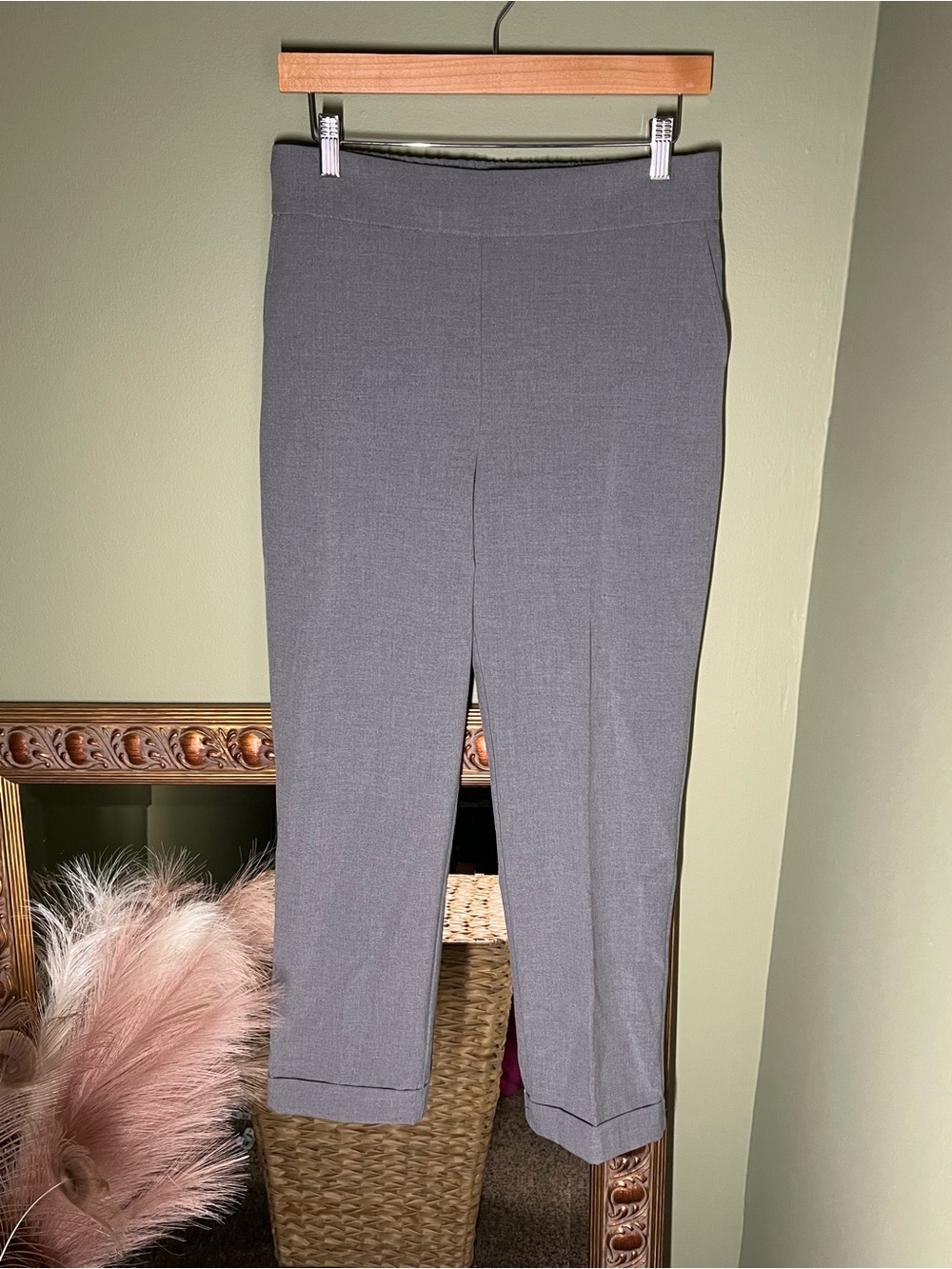 Rachel Zoe Cropped Pull-On Pants in Gray